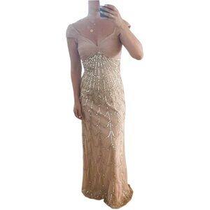 Jovani Sequin Dress Nude
